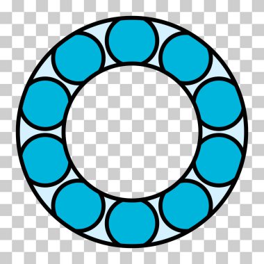 Kerteriz simgesi, yuvarlanan top işareti, düz web tasarım vektör çizimi .