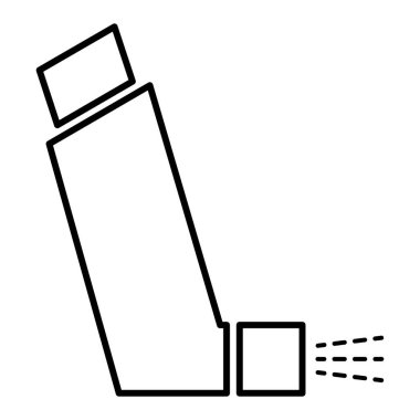 Astım spreyi tasarım ikonu, sağlık sigortası işareti, grafik vektör illüstrasyonu .