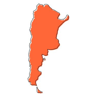 Arjantin harita sembolü şekli, seyahat ağı düz konsept vektör çizimi .