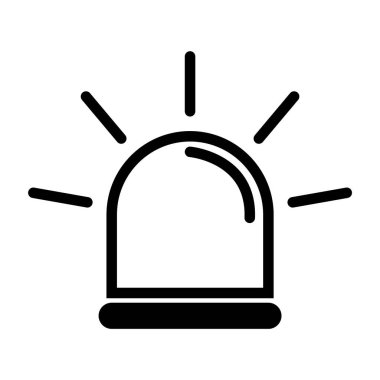 Siren yangın alarmı işareti, tehlike işareti ışık işareti, ambulans polisi uyarı vektör çizimi .