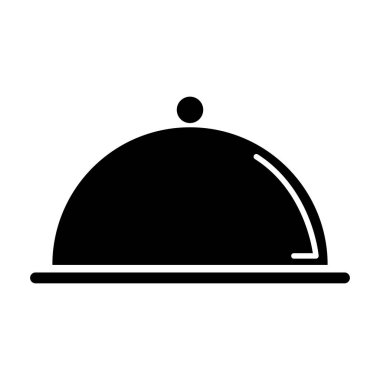 Waiter tray icon, dish menu restaurant web symbol, lunch design vector illustration .
