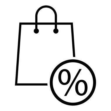 Alışveriş poşeti çizgisi simgesi, süpermarket kağıdı plastik paket işareti, eco mağaza vektör illüstrasyonu .