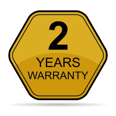 İki yıl gölge ikonu, rozet mühürü garantisi müşteri imzası, pul vektör illüstrasyonu .