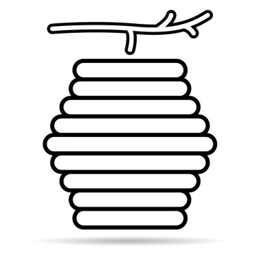 Kovan doğal gölge simgesi, arı ağı düz yaşam alanı işareti, grafik vektör illüstrasyonu .