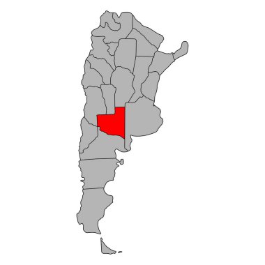 Arjantin haritasının La Pampa sembolü şekil, seyahat web ikonu çizimi .