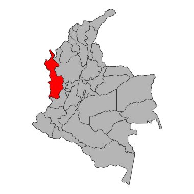 Kolombiya Choco haritası şekli, seyahat web düz konsept vektör çizimi .