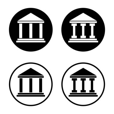 Üniversite mimari ikonu, müze Roma sembolü, düz tasarım vektör çizimi .