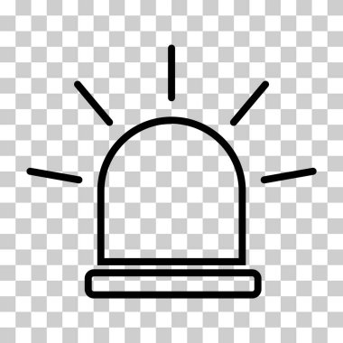 Siren yangın alarmı işareti, tehlike işareti ışık işareti, ambulans polisi uyarı vektör çizimi .