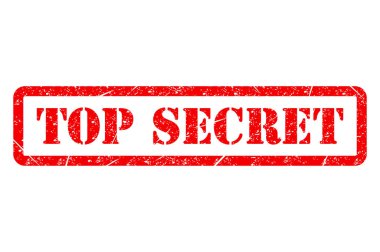 Çok gizli pul sembolü, etiket etiketi işareti düğmesi, metin sancak vektör illüstrasyonu .