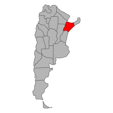 Arjantin haritasının koridorları şekil, seyahat web ikonu çizimi .