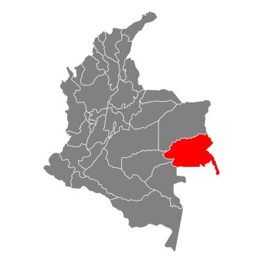 Kolombiya haritası şekilli Guainia, seyahat web düz konsept vektör çizimi .