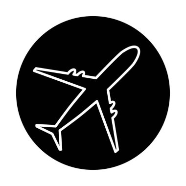 Uçak seyahat sembolü, düzlem tasarımı şekil simgesi, uçak sineği çizimi .