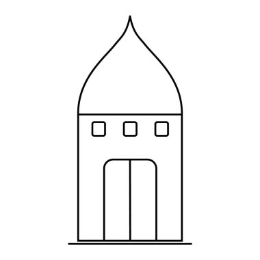 İslami cami simgesi, Arap inanç kültürü tasarımı, düz ağ izole edilmiş vektör illüstrasyonu .