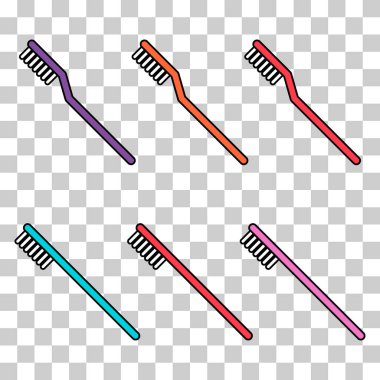 Diş fırçası bakım ikonu, diş hijyeni web işaret çizelgesi çizimi .