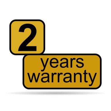 İki yıl gölge ikonu, rozet mühürü garantisi müşteri imzası, pul vektör illüstrasyonu .