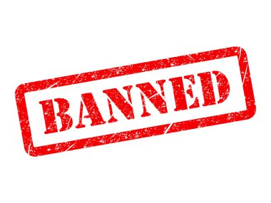 Yasaklanmış pul sembolü, etiket etiketi işareti düğmesi, metin sancak vektör illüstrasyonu .