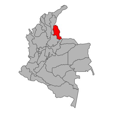 Kolombiya haritasından Norte de Santander, seyahat ağı düz konsept vektör çizimi .