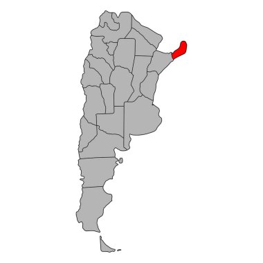 Arjantin haritasının misionlar şekli, seyahat web simgesi çizimi .