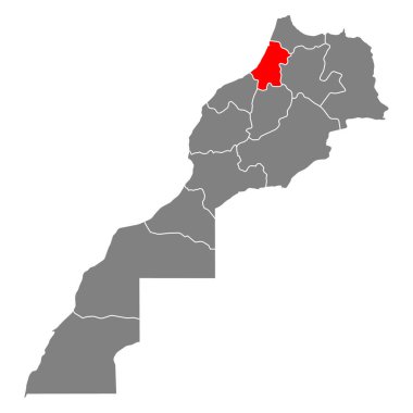 Fas haritası şekilli Tanger-Tetouan-Al Hoceima seti, seyahat web sitesi ikonu çizimi .