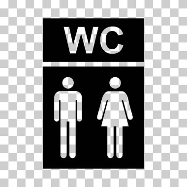Tuvalet kadınları ve erkekler WC sembolü, düz web düğmesi, tuvalet vektör illüstrasyon bilgileri .