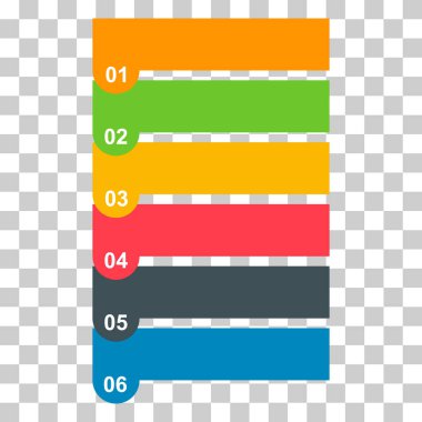 Altı adım dikey enfografik diyagram, iş bilgisi tasarımı, grafik vektör illüstrasyonu .