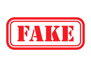 Sahte pul sembolü, etiket etiketi işareti düğmesi, metin sancak vektör illüstrasyonu .