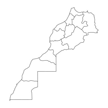 Fas haritası sembol şekli, seyahat web düz konsept vektör çizimi .
