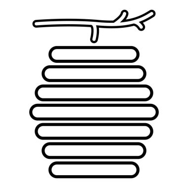 Kovan doğal ikonu, arı ağı düz yaşam alanı işareti, grafik vektör illüstrasyonu .