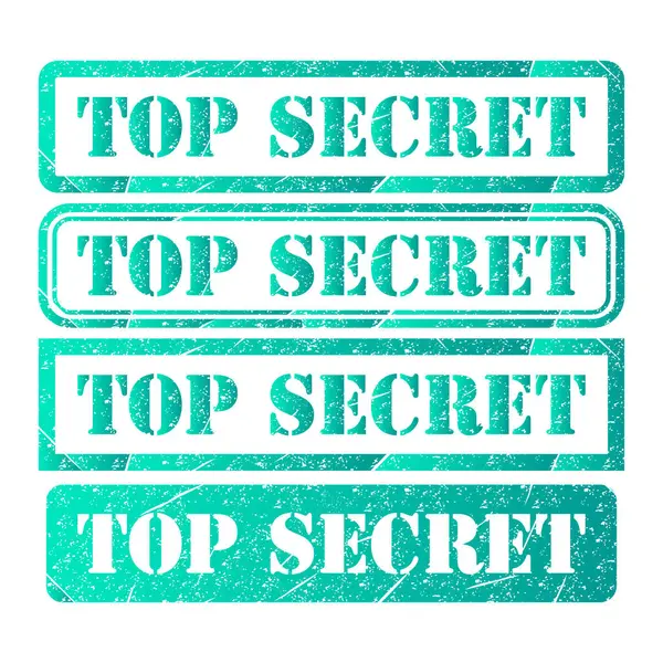 Çok gizli pul sembolü seti, etiket işareti düğmesi, metin sancak vektör illüstrasyonu .