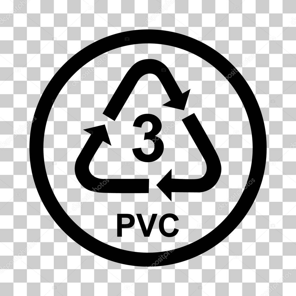 Plastic symbol, ecology recycling sign isolated on white background. Package waste icon .