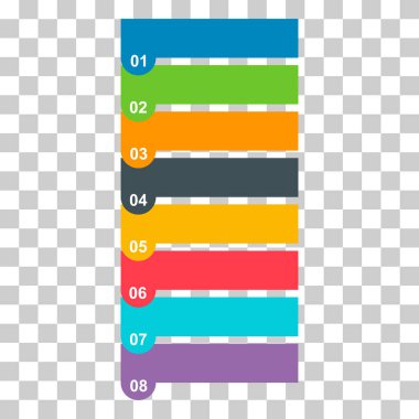 Sekiz adım enfografik dikey diyagram, iş bilgisi tasarımı, grafik vektör illüstrasyonu .