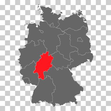 Germany map icon of Hesse, geography blank concept, isolated graphic background vector illustration .