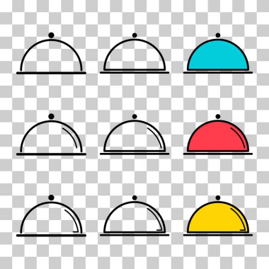 Garson tepsisi simgesi, menü restoranı web sembolü, öğle yemeği tasarımı vektör illüstrasyonu .