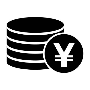 Yuan yığın madeni para, düz simge para tasarımı, nakit işareti vektör illüstrasyonu .