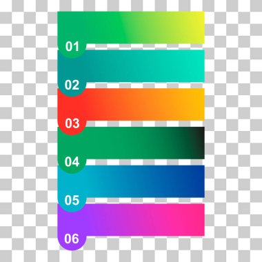 Altı adım dikey enfografik diyagram, iş bilgisi tasarımı, grafik vektör illüstrasyonu .