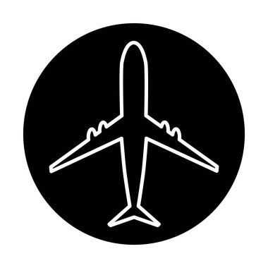 Uçak seyahat sembolü, düzlem tasarımı şekil simgesi, uçak sineği çizimi .