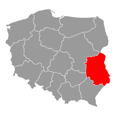 Polonya Lublin haritası şekli, seyahat web düz konsept vektör çizimi .