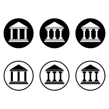 Üniversite mimari ikonu, müze Roma sembolü, düz tasarım vektör çizimi .