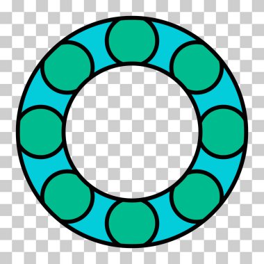 Kerteriz simgesi, yuvarlanan top işareti, düz web tasarım vektör çizimi .