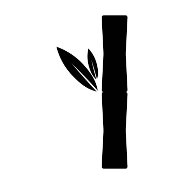 Bambu yaprağı ikonu, doğa tropikal sembol tasarımı, ağ işareti vektör çizimi .