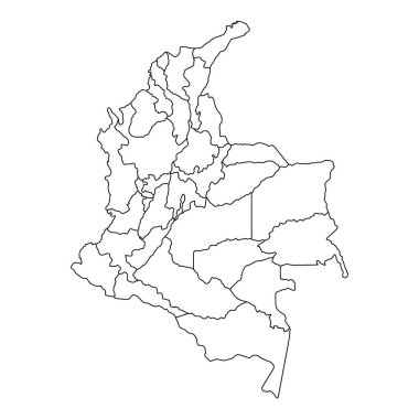 Kolombiya harita şekli, seyahat ağı düz konsept ikon vektör çizimi .