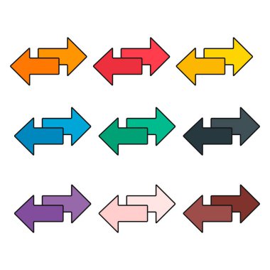 Değişim ok aktarım simgesi kümesi, Web düğmesi tasarımı değiş tokuşu, sembol vektör illüstrasyonunu taşı .