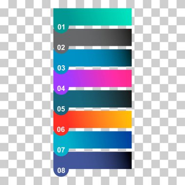 Sekiz adım enfografik dikey diyagram, iş bilgisi tasarımı, grafik vektör illüstrasyonu .