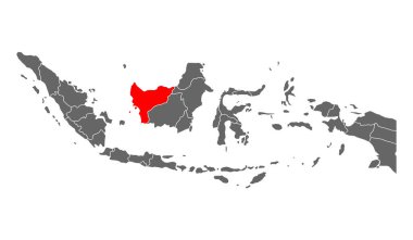 Endonezya Batı Kalimantan harita şekli, Düz Web grafik konsept vektör gösterimi .