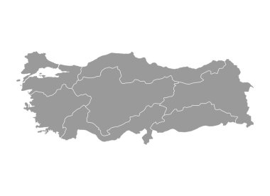 Türkiye haritası şekli, seyahat ağı düz konsept vektör gösterimi .