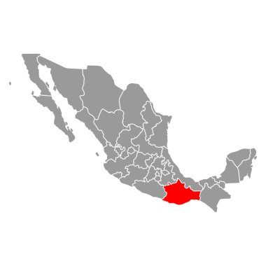 Meksika haritası şekli Oaxaca, seyahat web konsepti vektör çizimi .