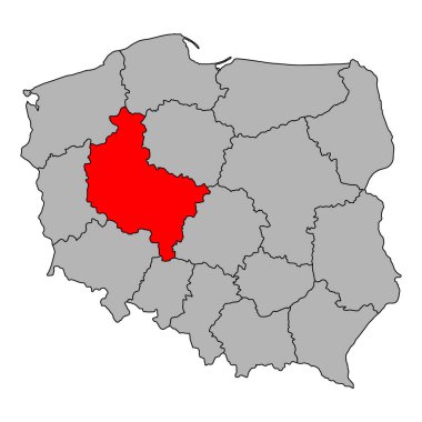 Polonya 'nın daha büyük Polonya haritası şekli, seyahat web düz konsept vektör çizimi .