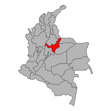 Kolombiya Harita Şekli Boyaca, Seyahat Ağı düz konsept vektör çizimi .