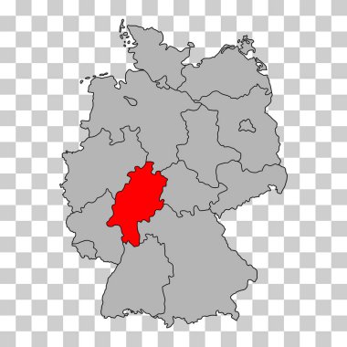 Germany map icon of Hesse, geography blank concept, isolated graphic background vector illustration .