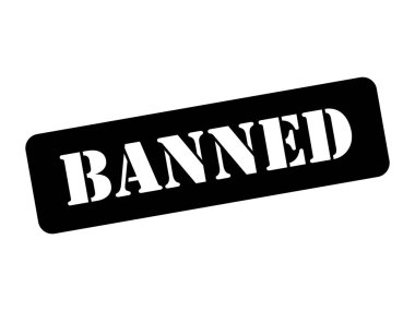 Yasaklanmış pul sembolü, etiket etiketi işareti düğmesi, metin sancak vektör illüstrasyonu .